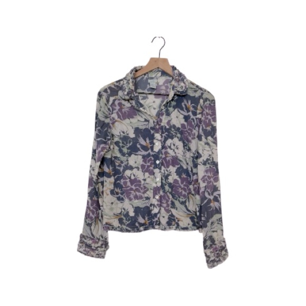 Anthropology Odille  Women’s Multicolor Floral Print Button Down Shirt Size 10